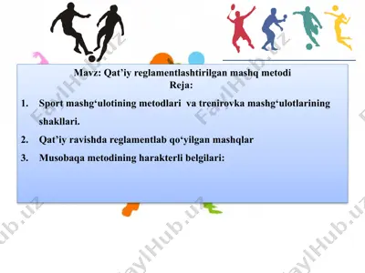 qat’iy reglamentlashtirilgan mashq metodi — PPTX