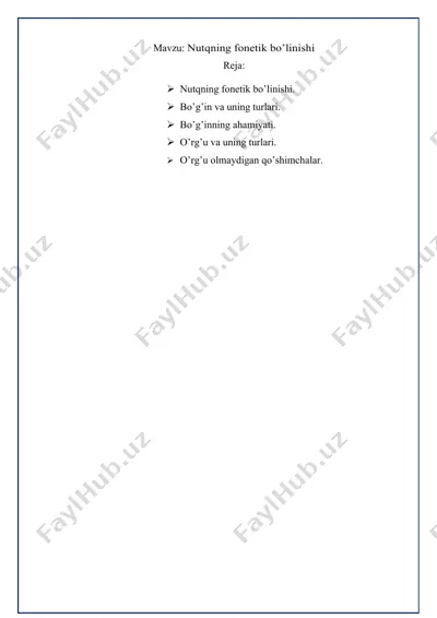 nutqning fonetik bo’linishi — DOCX
