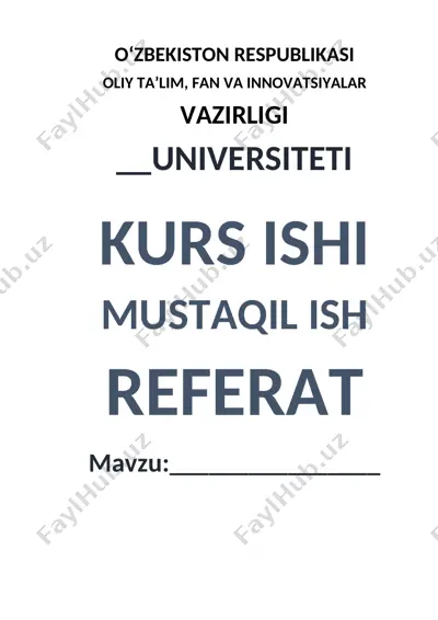 oʻzbekiston respublikasida parlamentning shakllanishi va rivojlanishi (1990-1994 yy) — DOCX