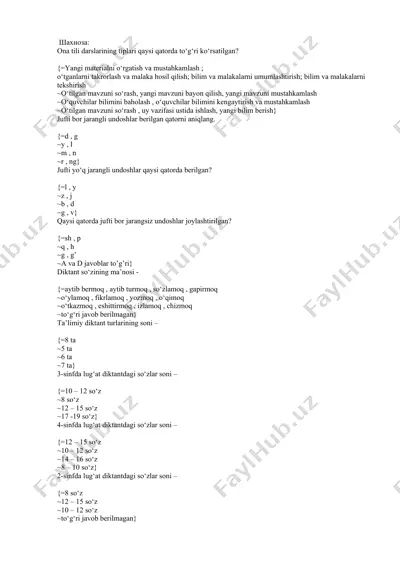 ona tili darslarining tiplari va imlo qoidalari taqdimoti — DOCX