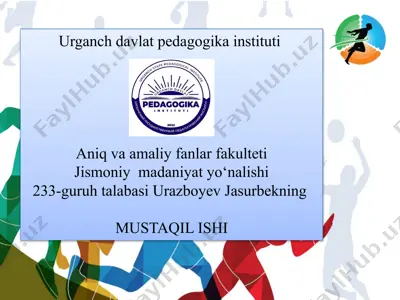 jismoniy madaniyat nazariyasi va metodikasi fanining asosiy atamalari — PPTX