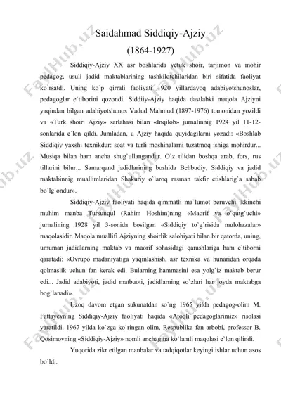 saidahmad siddiqiy-ajziy — DOC