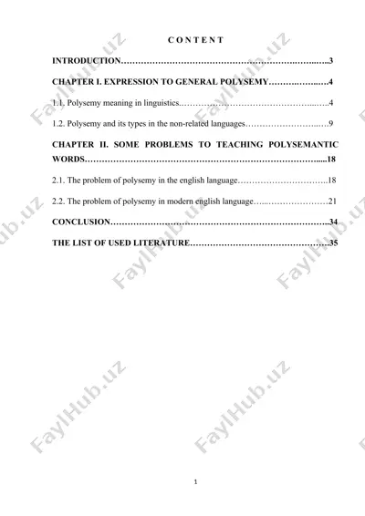 polysemy in english language — DOCX