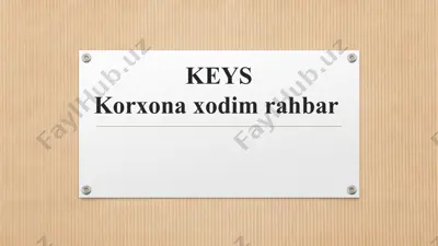 korxona boshqaruvi haqida taqdimot — PPTX