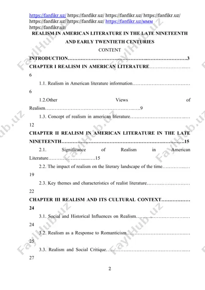 realism in american literature in the late nineteenth and early twentieth centuries — DOCX