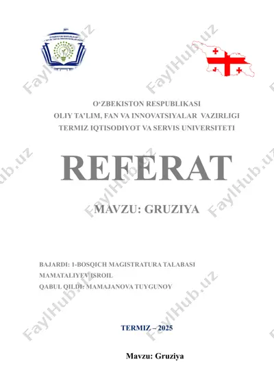 gruziya iqtisodiyoti haqida referat — DOCX