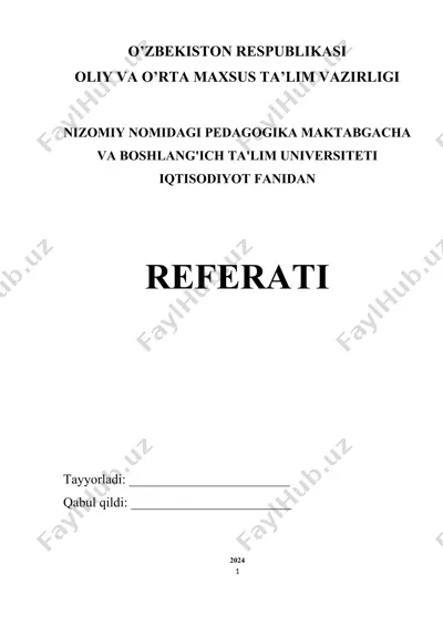 aholi daromadlarini davlat tomonidan tartibga solish referati — DOCX
