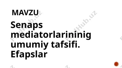 senaps mediatorlarining umumiy tavsifi. efapslar — PPTX