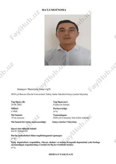 kimyo (turlar bo‘yicha) — DOCX