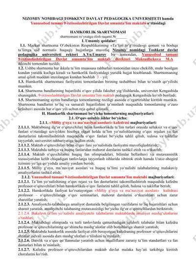 hamkorlik shartnomasi va ish rejasi — DOCX