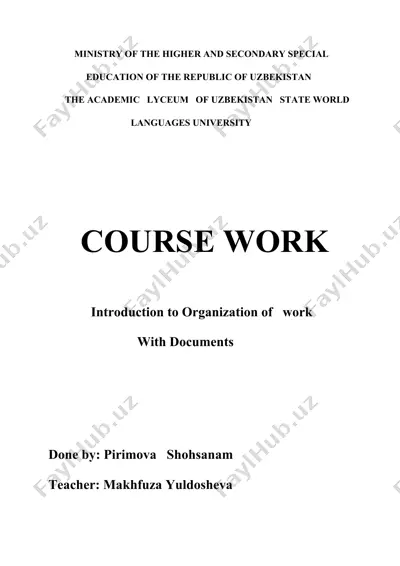 introduction to organization of work with documents — DOCX