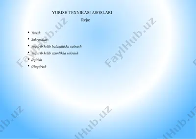 yurish texnikasi asoslari — PPTX