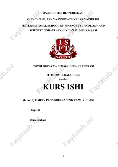 ijtimoiy pedagogikaning tamoyillari — DOCX