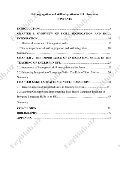 skill segregation and skill integration in efl classroom — DOCX