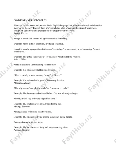 commonly misused words in english — DOCX