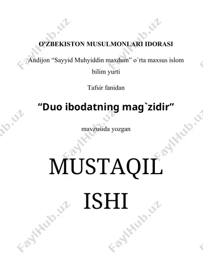duo ibodatning mag‘zidir — DOCX