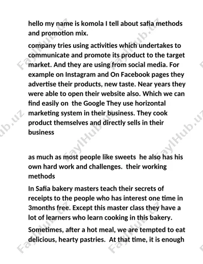 safia confectionery — DOCX