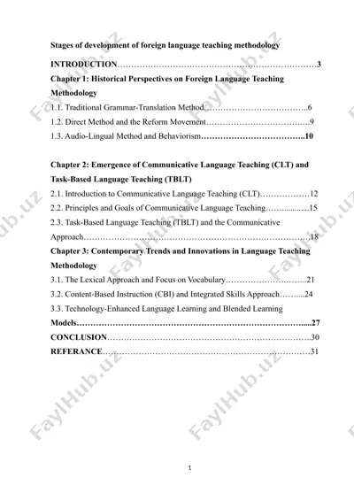 stages of development of foreign language teaching methodology — DOCX