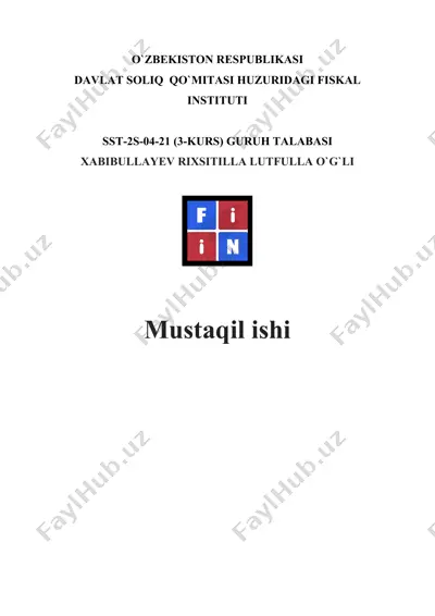 yakka tartibdagi tadbirkorlik sub’ektlarini davlat ro‘yxatidan o‘tkazish tartibi — DOCX
