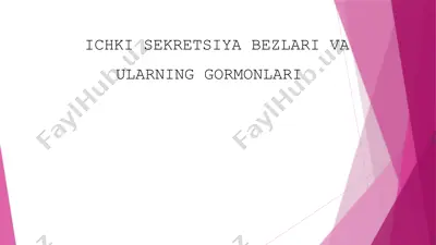 ichki sekretsiya bezlari va ularning gormonlari — PPTX