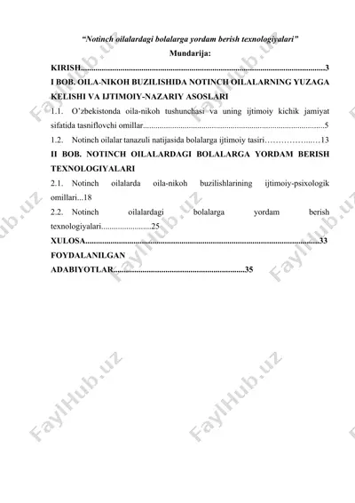notinch oilalardagi bolalarga yordam berish texnologiyalari — DOCX
