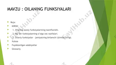 oilaning funksiyalari — PPTX