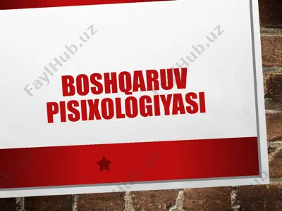 boshqaruv psixologiyasi — PPTX