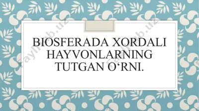 biosferada xordali hayvonlarning tutgan o‘rni — PPTX