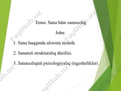 sana hám sanasızlıq — PPTX
