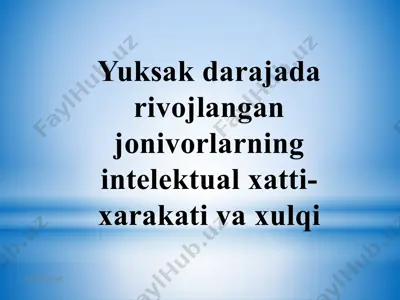 hayvonlar psixologiyasi — PPTX
