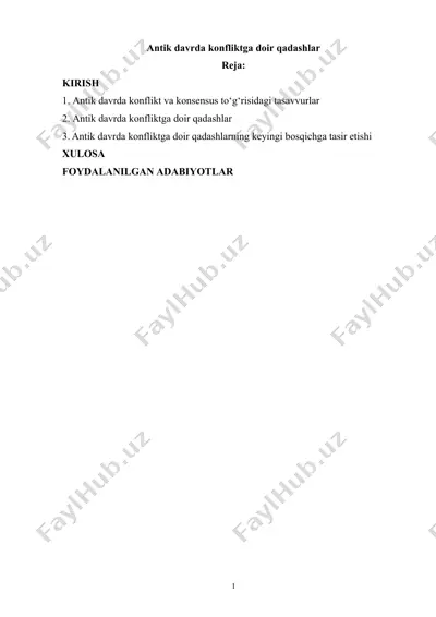 antik davrda konfliktga doir qadashlar — DOCX