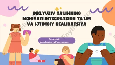 inklyuziv taʼlimning mohiyati. integratsion taʼlim va ijtimoiy realizatsiya — PDF