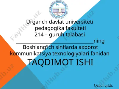 geometrik materiallarni o’rgatishda axborot texnologiyalaridan foydalanish — PPTX