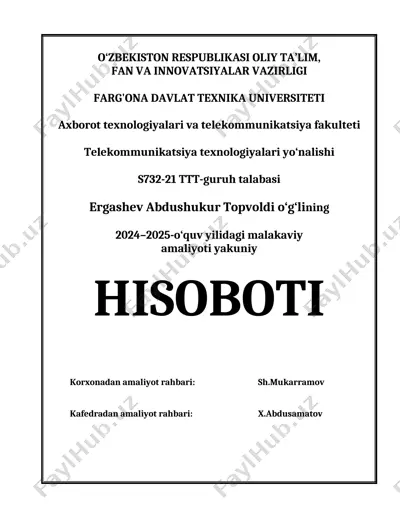 malakaviy amaliyot yakuniy hisobot — DOCX