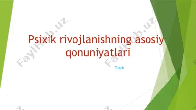 psixik rivojlanishni asosiy qonuniyatlari — PPTX