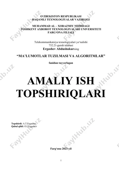 amaliy ish: ma’lumotlar tuzilmasi va algoritmlar — DOCX