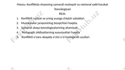 konfliktda shaxsning samarali muloqoti va ratsional xatti-harakat texnologiyasi — PPTX