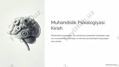 muhandislik psixalogiyasi: kirish — PPTX