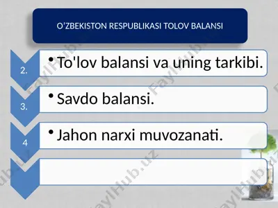o‘zbekiston respublikasi to‘lov balansi — PPTX