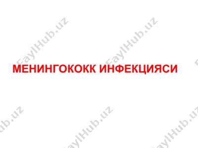 менингококк инфекцияси — PPT