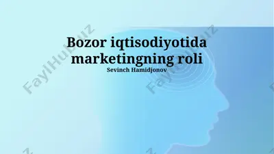 bozor iqtisodiyotida marketingning roli — PPTX