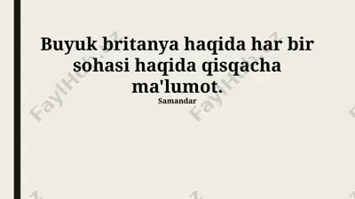 buyuk britaniya haqida taqdimot — PPTX