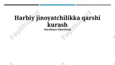 harbiy jinoyatchilikka qarshi kurash — PPTX