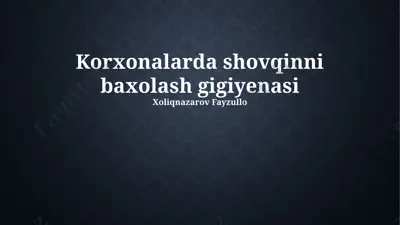 korxonalarda shovqinni baholash gigiyenasi — PPTX