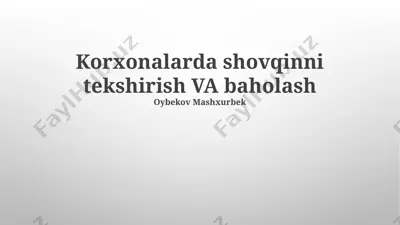 korxonalarda shovqinni tekshirish va baholash — PPTX