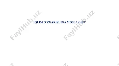 iqlim o‘zgarishiga moslashuv — PPTX