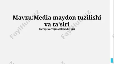 media maydon tuzilishi va taʼsiri — PPTX