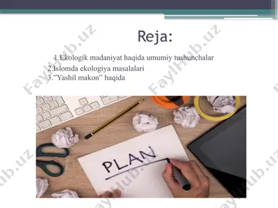 ekologik madaniyat va ekologik ong masalasi — PPTX
