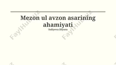 mezon ul avzon asari — PPTX