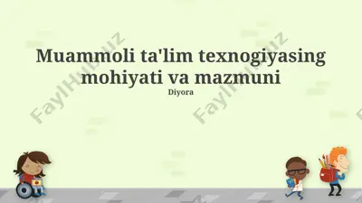 muammoli ta'lim texnologiyalarining mohiyati va mazmuni — PPTX